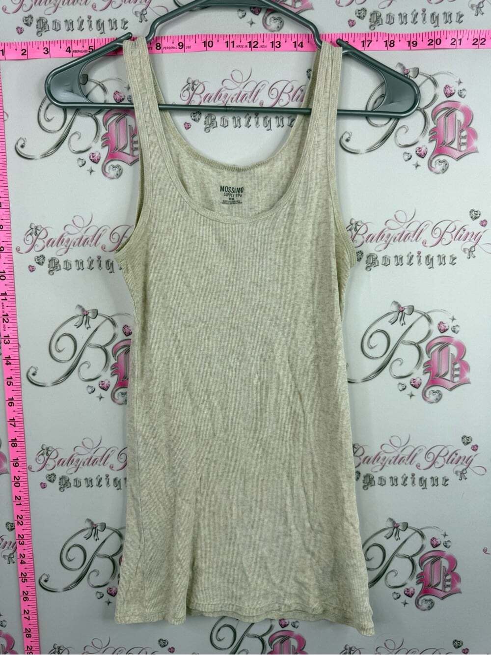 Mossimo Supply Co. Tank top stretchy basi. Heather Cream Ribbed Tank Top